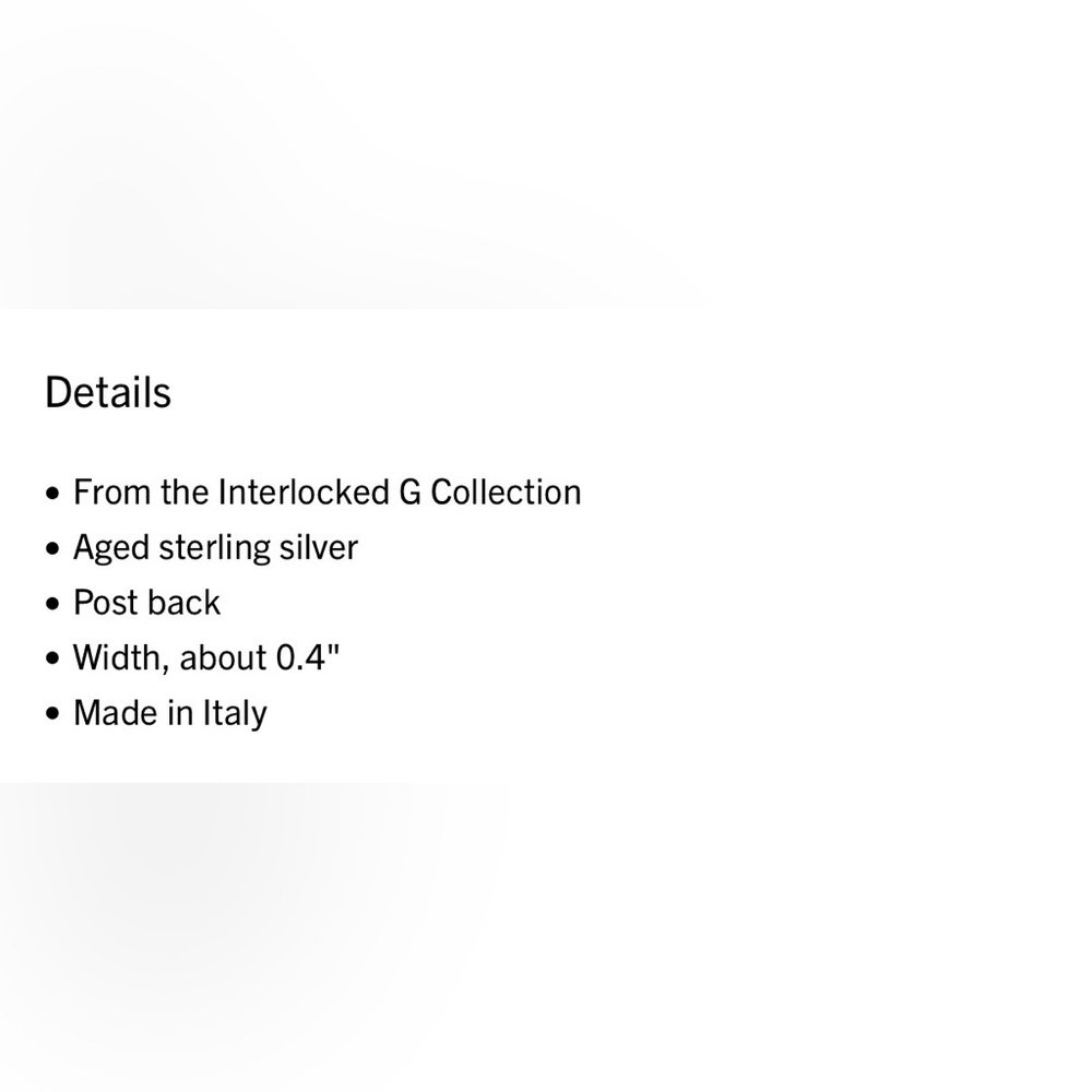 Gucci interlocking G motif aged sterling silver stud earrings - Picture 4 of 6